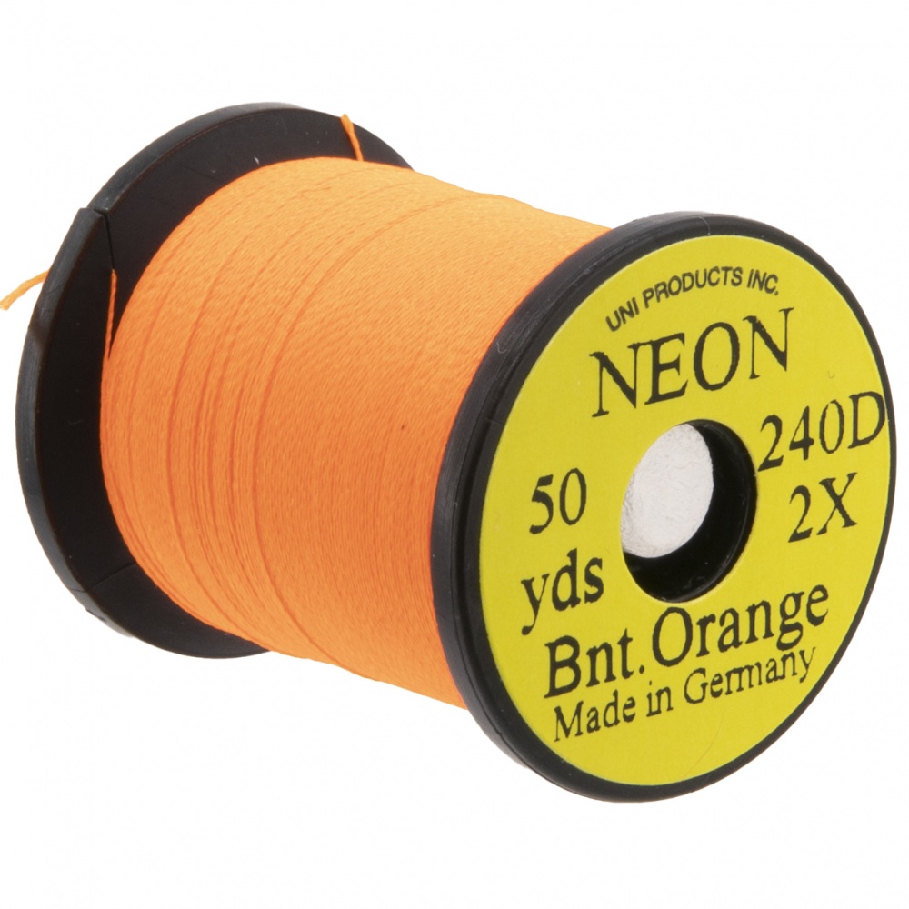 Uni Neon Tying Thread 1/0 50 Yards (Pack 20 Spools) Burnt Orange Fly Tying Threads (Product Length 50 Yds / 45.7m 20 Pack)